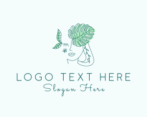 Botanical Woman Face Logo