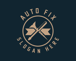 Mechanic - Mechanic Screwdriver Nail Badge logo design