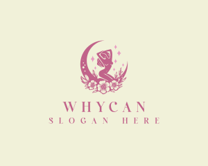 Crescent Woman Floral Logo