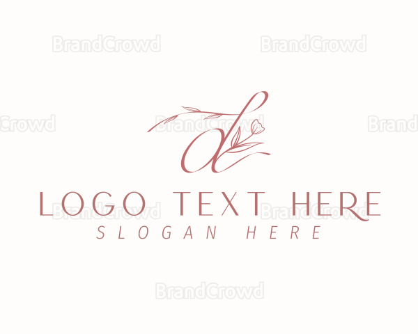 Floral Calligraphy Letter D Logo