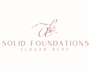 Floral Calligraphy Letter D Logo