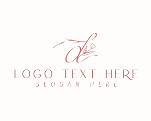 Aesthetic - Floral Calligraphy Letter D logo design