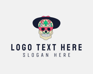 Tapas Bar - Mexican Hat Skull logo design