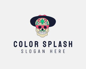 Mexican Hat Skull logo design