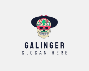 Casino - Mexican Hat Skull logo design