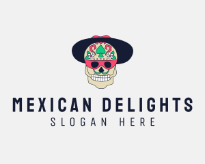 Mexican Hat Skull logo design