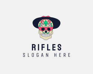 Cultural - Mexican Hat Skull logo design