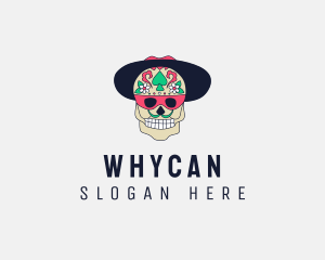 Scary - Mexican Hat Skull logo design