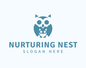 Owl Mother Baby logo design