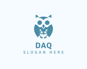 Negative Space - Owl Mother Baby logo design