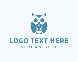 Young - Owl Mother Baby logo design