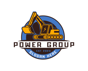 Quarry - Industrial Machine Backhoe logo design