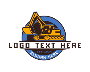 Miner - Industrial Machine Backhoe logo design