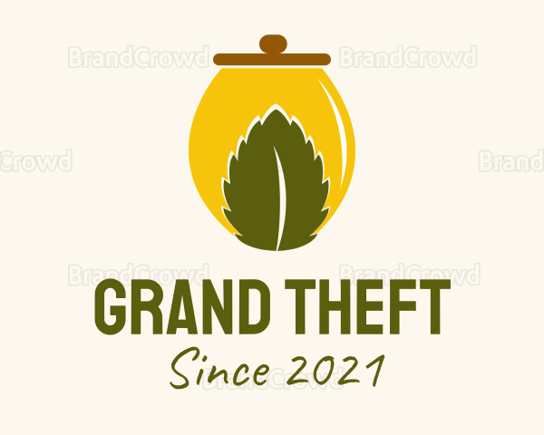 Organic Leaf Jar Logo