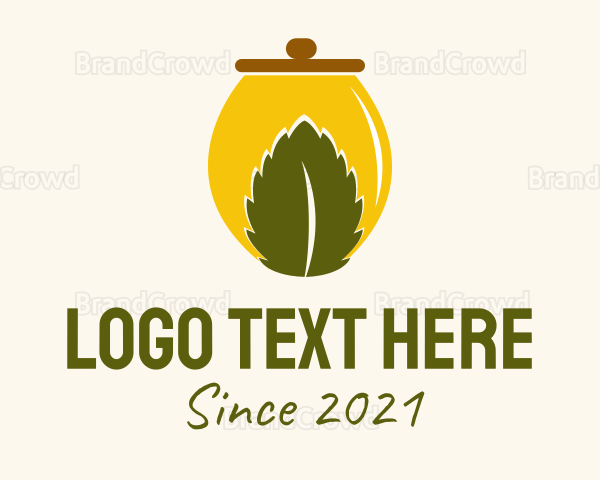 Organic Leaf Jar Logo