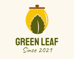 Organic Leaf Jar  logo design