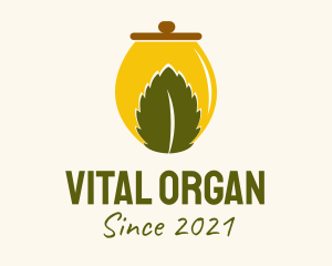 Organic Leaf Jar  logo design