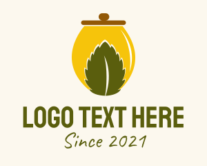 Vegan - Organic Leaf Jar logo design