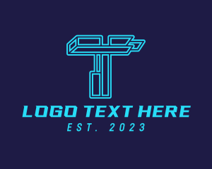 Software - Futuristic Technology Letter T logo design