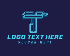 Futuristic Technology Letter T  Logo