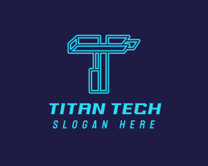 Futuristic Technology Letter T  logo design