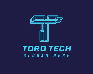 Futuristic Technology Letter T  logo design