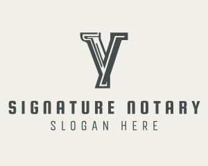 Notary - Paralegal Notary Letter Y logo design