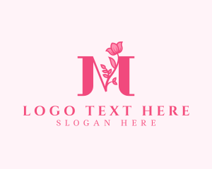 Stylist - Elegant Flower Business Letter M logo design