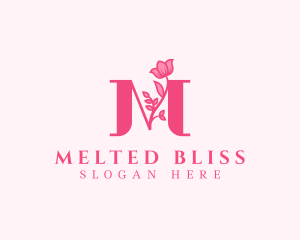 Elegant Flower Business Letter M logo design