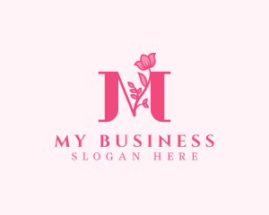 Elegant Flower Business Letter M logo design