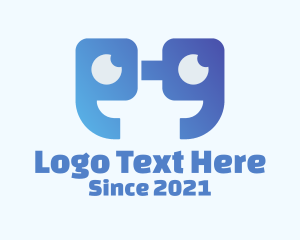 Punctuation - Geek Eyeglass Quote logo design