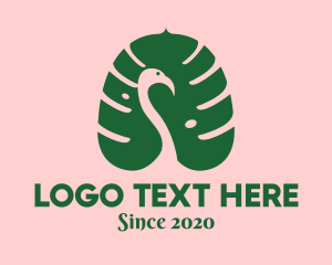 Green Leaf - Tropical Palm Bird logo design