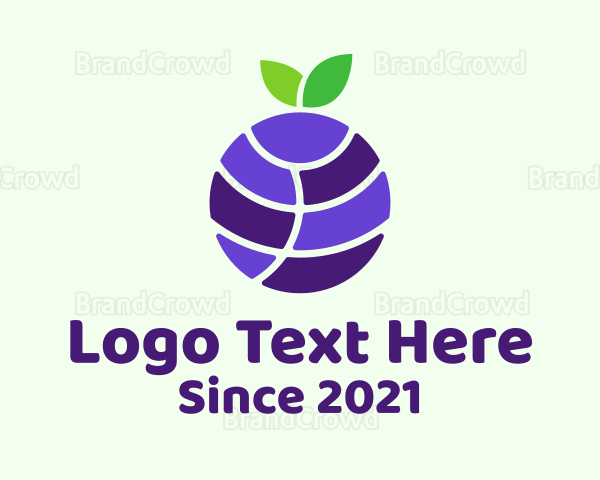 Blueberry Fruit Globe Logo