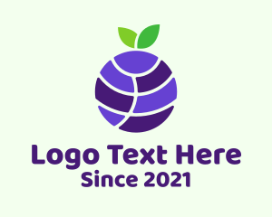 Grocer - Blueberry Fruit Globe logo design