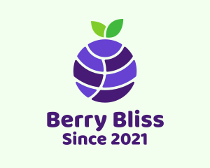 Blueberry Fruit Globe  logo design