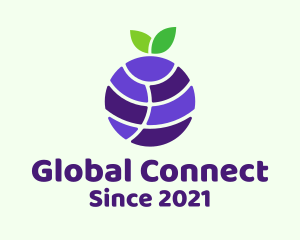 Blueberry Fruit Globe  logo design