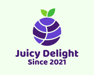 Juicy - Blueberry Fruit Globe logo design