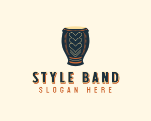 African Drum Instrument logo design