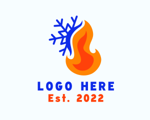 Sustainable - Snow Fire Thermal logo design