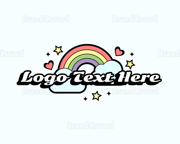 Retro Rainbow Cloud Logo