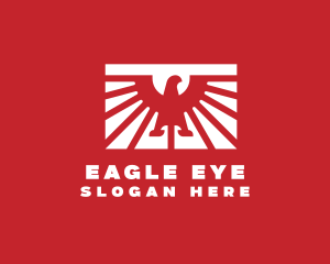 Minimalist Eagle Flag logo design