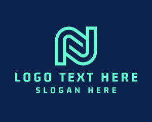 Tech Support - Modern Tech Letter N logo design