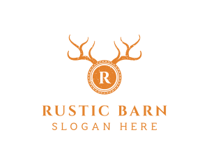 Rustic Antlers Hunting logo design