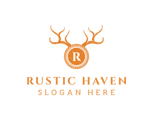 Rustic Antlers Hunting logo design