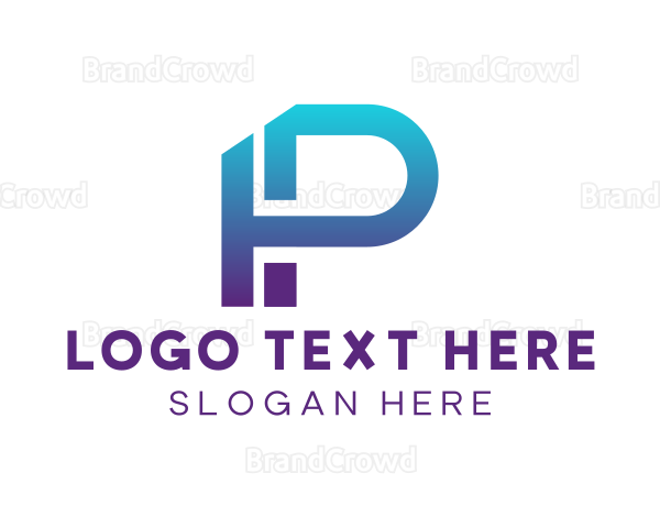 Digital Technology Letter P Logo