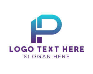 App - Digital Technology Letter P logo design