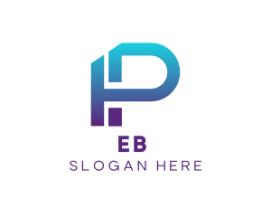 Web - Digital Technology Letter P logo design