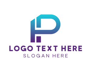 Cyberspace - Digital Technology Letter P logo design