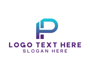 Web - Digital Technology Letter P logo design