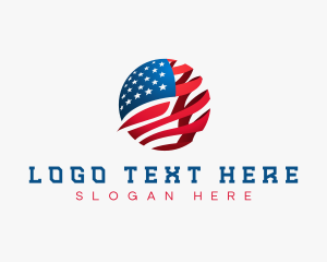 America - America Sphere Flag logo design